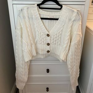 Aeropostale Cream Cropped Sweater